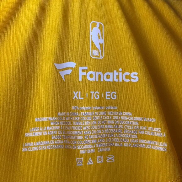 Golden State Warriors Fanatics Mens Polo Shirt Size XL Basketball Jersey Yellow - Picture 3 of 7
